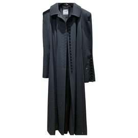 Moschino-abrigo largo-Negro