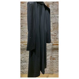 Moschino-long outwear coat-Black