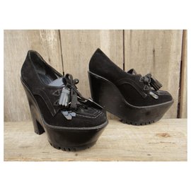 Burberry-platform moccasins Burberry p 38-Black