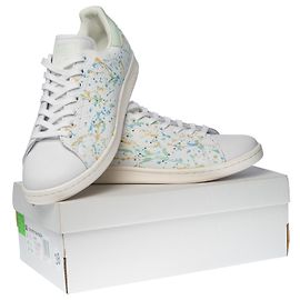Adidas NEW / Stan Smith in customized white leather "Pollock" White Multiple colors