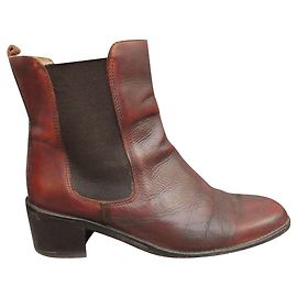 Autre Marque Bottines Chelsea en cuir marron taille 38 Marron foncé