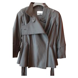 Yves Saint Laurent Black Wool Jacket with Belt Black