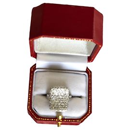 Autre Marque Bague Cocktail Diamant Or Blanc Argenté