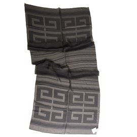 Givenchy-Estola de seda y algodón-Negro