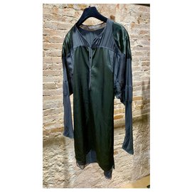 Reed Krakoff-Vestido leve com mangas compridas-Preto,Verde escuro