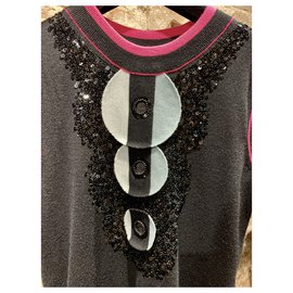 Chanel-Chanel vintage dress without sleeve-Black,Pink