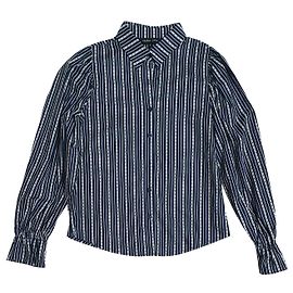 Autre Marque Camisa Sister Jane listrada e com estrelas azul e branca Branco Azul