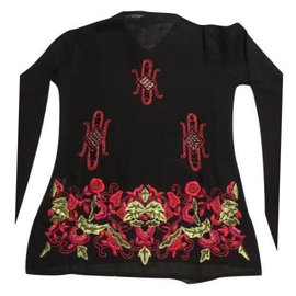 Autre Marque Custo Barcelona Kaschmir und Seide Pullover Schwarz Schwarz