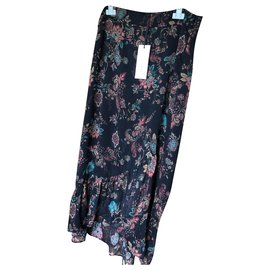 Ikks Jupe longue à fleur Multicolore Métallisé
