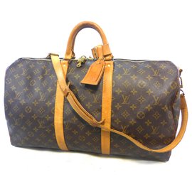 Louis Vuitton-KEEPALL 50 BANDOULIERE MONOGRAM-Marron