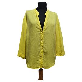 Camicia 120% LINO in seta gialla XL Giallo