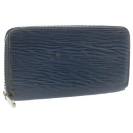 Louis Vuitton-LOUIS VUITTON Epi Zippy Wallet Long Wallet Navy Blue M60307 LV Auth ar3608-Blue,Navy blue
