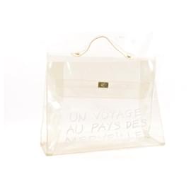 Hermès-HERMES Vinyl Kelly Hand Beach Bag SOUVENIR DE L'EXPOSITION 1997 Auth sa1172-Other