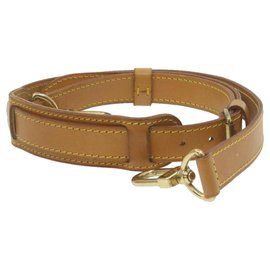Louis Vuitton-LOUIS VUITTON Leather Adjastable Shoulder Strap for Keepall 92-110cm Auth gt565-Beige