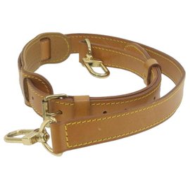 Louis Vuitton-LOUIS VUITTON Leather Adjastable Shoulder Strap for Keepall 92-110cm Auth gt565-Beige