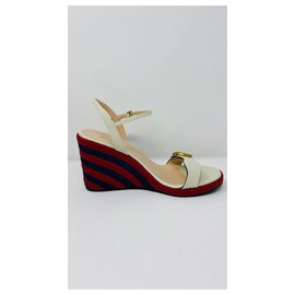 Gucci-Sandales espadrilles pour femmes avec G doublé-Blanc,Rouge,Bleu