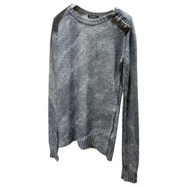 Balmain-Caldo maglione lavorato a maglia Balmain-Grigio