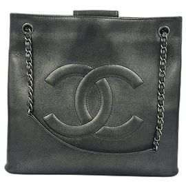 Borsa a tracolla Chanel in pelle nera Nero