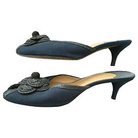 Sabot vintage Chanel blu navy Nero Blu navy
