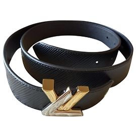 Louis Vuitton Twist black epi leather belt Black