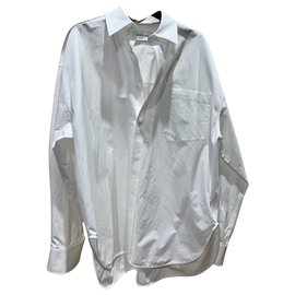 Balenciaga Oversized Basic Shirt Weiß Baumwolle Weiß