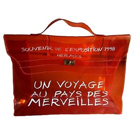 Hermès Hermes 1998 Souvenir D'exposition Clear Orange Kelly Naranja