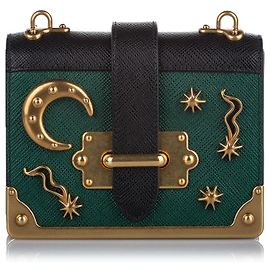 Prada Green City Calf Cahier Astrologie Noir Vert