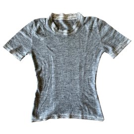Chanel-Suéter / camiseta de cashmere Chanel-Cinza