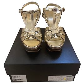 Sandali tribute Saint Laurent D'oro
