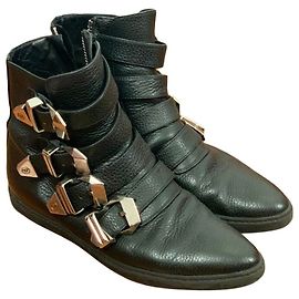 Botas Philipp Plein com fivela até o tornozelo Preto Hardware prateado