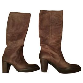 Botas Alberto Fermani de couro cor castanho Castanha