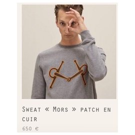 Hermès-HERMES Sweatshirt "MORS" Man cotton BE TL-Grey