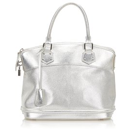 Louis Vuitton-Louis Vuitton Silver Suhali Lockit PM-Silvery