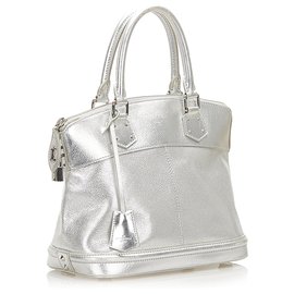 Louis Vuitton-Louis Vuitton Silver Suhali Lockit PM-Silvery