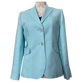 Autre Marque-CURLING giacca di lino blu laguna-Blu chiaro