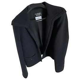 Giacca di tweed uniforme Chanel Blu navy