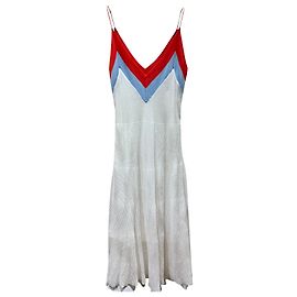 Robe Sandro en viscose blanc rouge bleu Blanc Rouge Bleu