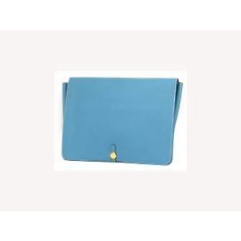 Hermès Jean Togo Portadocumenti Extra Large Portadocumenti Dogon Pochette in pelle blu Blu