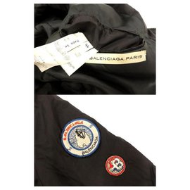 Balenciaga-Patch Logo Hooded Jacket-Black