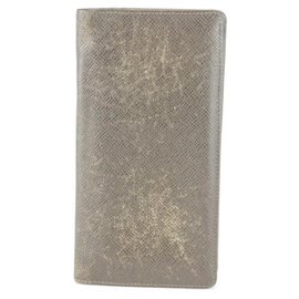 Louis Vuitton-Brown Grizzli Taiga Long Brazza Wallet-Brown