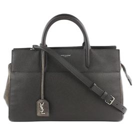 Saint Laurent Cabas Rive Gauche Anthracite Small 2way Grey Leather Tote Grey