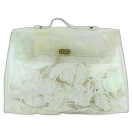 Bolso tote de vinilo blanco Hermès Kelly Translucent Souvenir de edición limitada Blanco