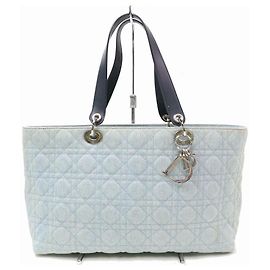Dior Gesteppte Cannage Shopper Hellblaue Jeanstasche Hellblau