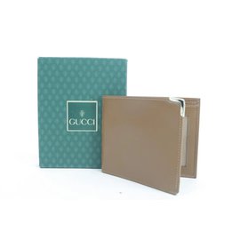 Gucci-Brown LEather Bifold Men's Wallet-Brown