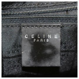 Céline-Céline Jacquard Black Canvas Backpack-Black