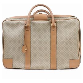 Céline Luggage Micro Gg Monogram Logo Valigia Borsa da viaggio / weekend in tela spalmata marrone Marrone