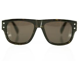 Alexander McQueen AM0069S 002 Tortoise Like Dark Brown Sunglasses Brown