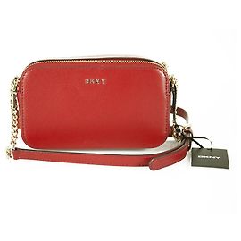 DKNY Donna Karan Camera Borsa a tracolla messenger in pelle rossa con tracolla Rosso