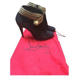 Christian Louboutin Marychal Ankle Boots Black Suede 39 Black