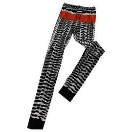 Alexander Mcqueen-Un pantalon, leggings-Noir,Blanc,Rouge